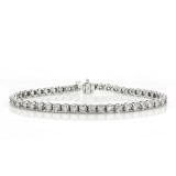 5.00CT Round Cut Diamond Tennis Bracelet in 14KT White Gold